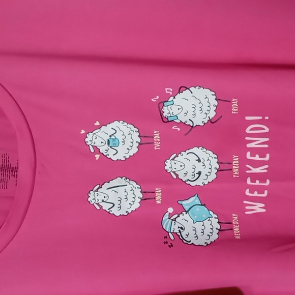 Secret Treasures Pink Long Pajama Tee w Sheep L/XL - Picture 3 of 5